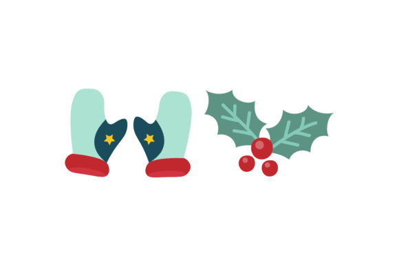 Christmas Gloves Fruit Illustrations: A Festive Graphic Asset