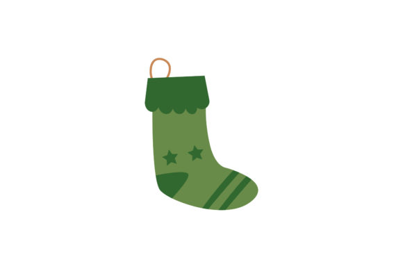 Christmas Green Socks Cute Illustrations for Branding