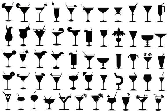 Cocktail Silhouette: A Versatile Graphics and Illustrations Asset