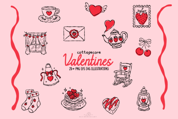 Cottagecore Valentine Clipart: Graphics & Illustrations Review