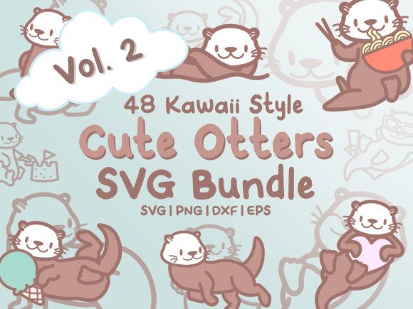 Cute Otters Vol. 2: SVG Graphics & Illustrations Review