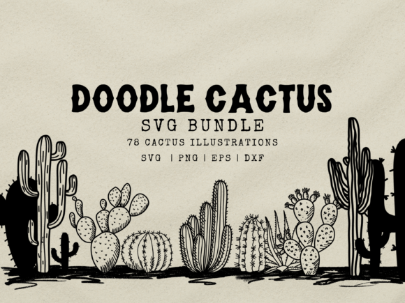 Doodle Cactus SVG Graphics and Illustrations Review