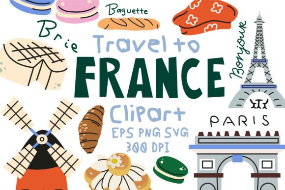 France Travel Vector Clipart SVG: Graphics & Illustrations