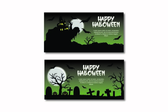Halloween Poster Graveyard Illustrations for Crafters