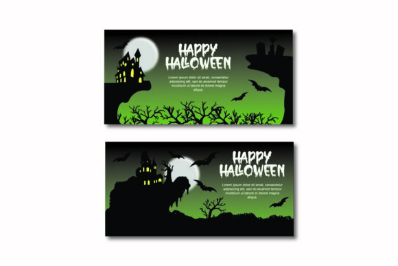 Halloween Silhouette Flyer Illustrations for Graphics
