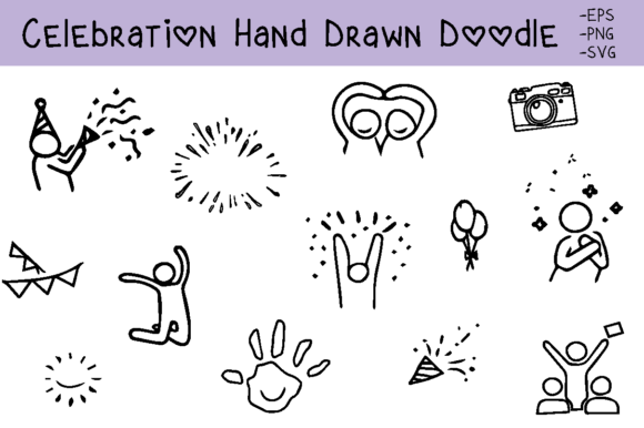 Hand Drawn Doodle Celebration Graphics & Illustrations